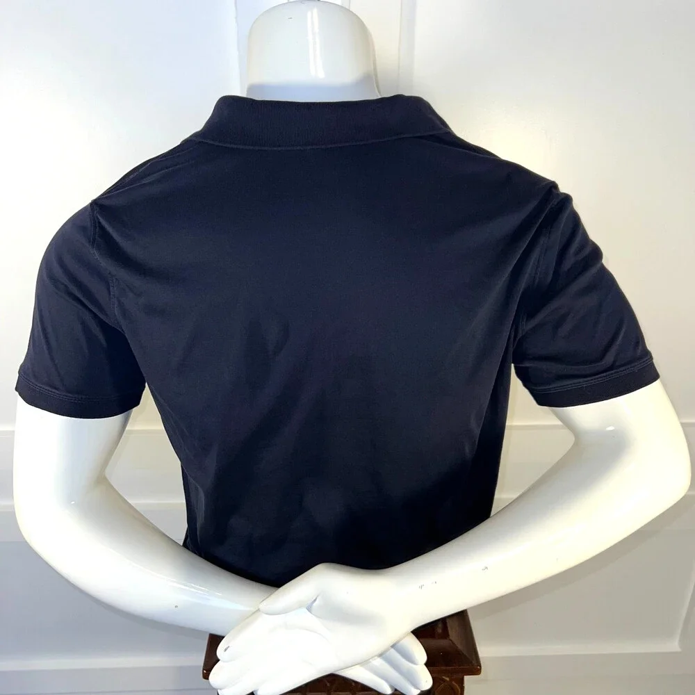 Banana Republic - Polo Shirt Men's L Navy Blue Short Sleeve 2 Button Collar